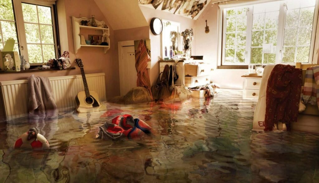 What is the sequence of actions when your property damage unintentional. For example by a neighbor from above?